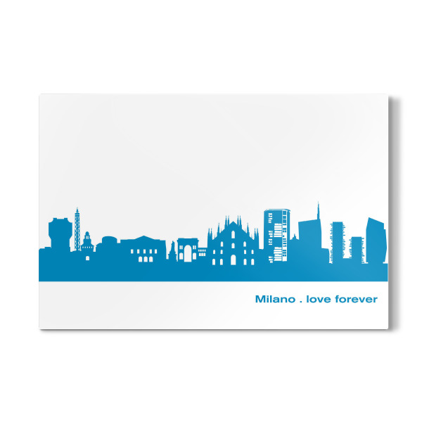 Galerie-Print "MAILAND 05 Skyline Print monochrome Teal" 30x20 cm artboxONE