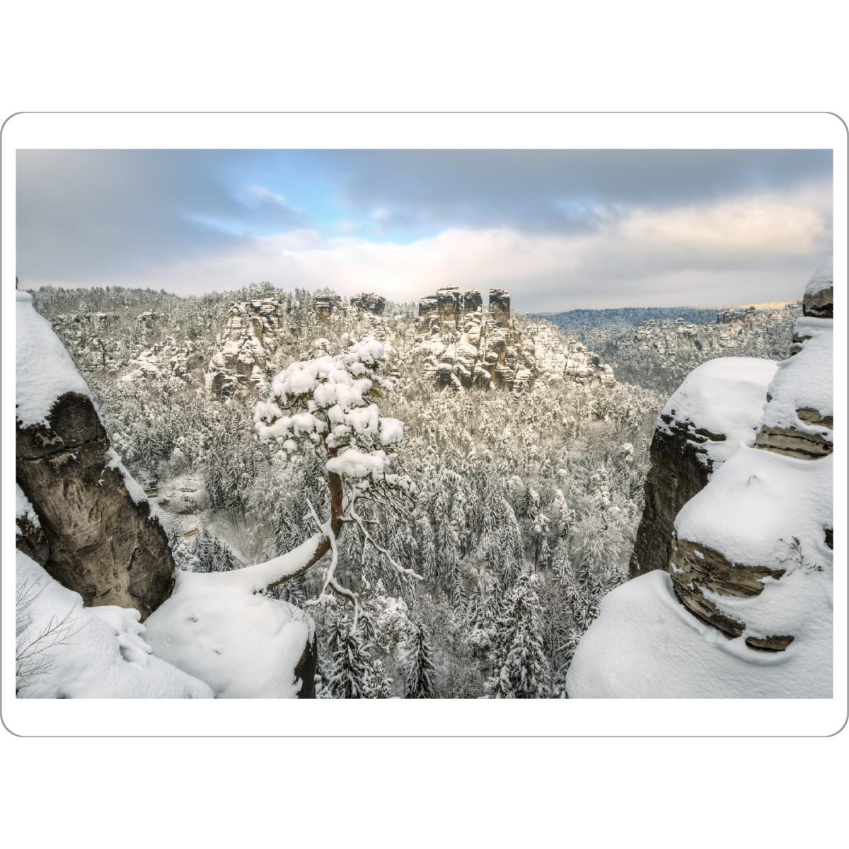 Tischset "Basteikiefer in der Sächsischen Schweiz im Winter" artboxONE - Natur,Reise