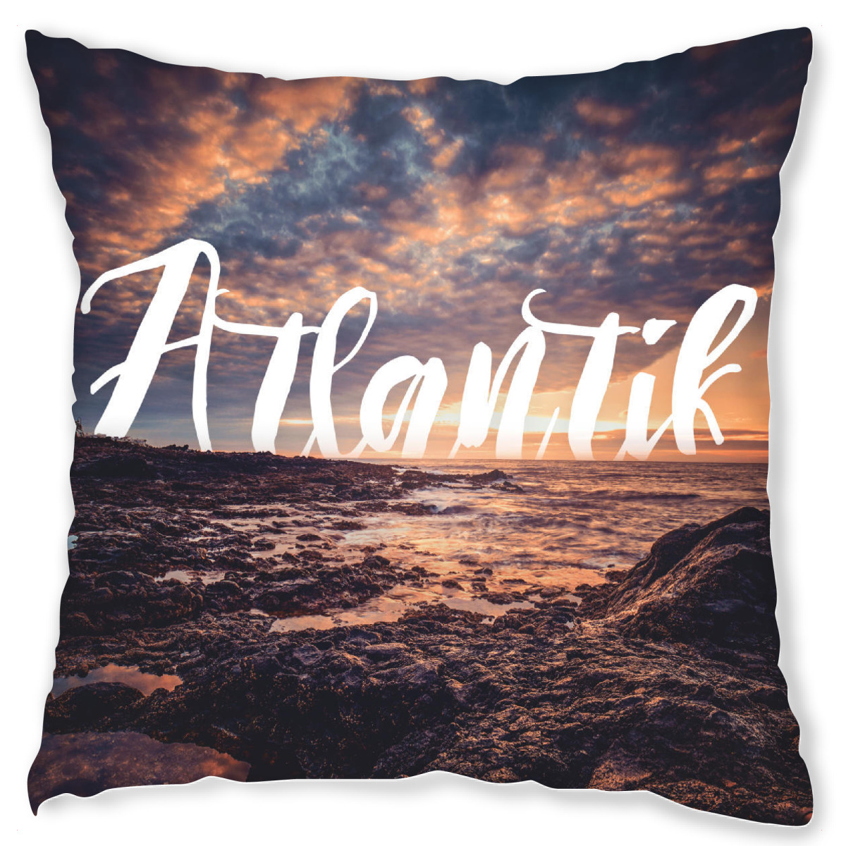 Design-Kissen "Atlantik" artboxONE - Typografie,Natur,Reise,Reise / Strand und Meer