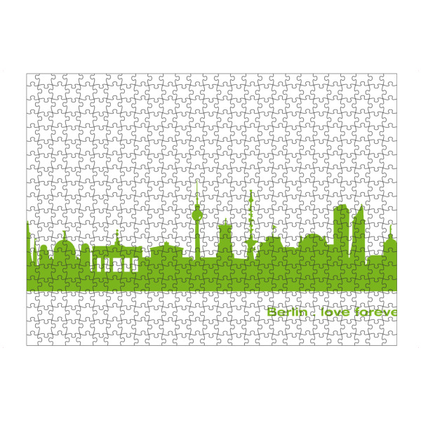 Puzzle Ravensburger "Berlin 01 Skyline Print monochrome green" artboxONE - Städte,Städte / Berlin,Abstrakt,Architektur