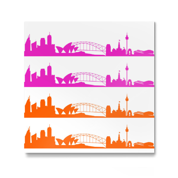 Galerie-Print "Sydney 01 Bicolor pink orange" 30x30 cm artboxONE