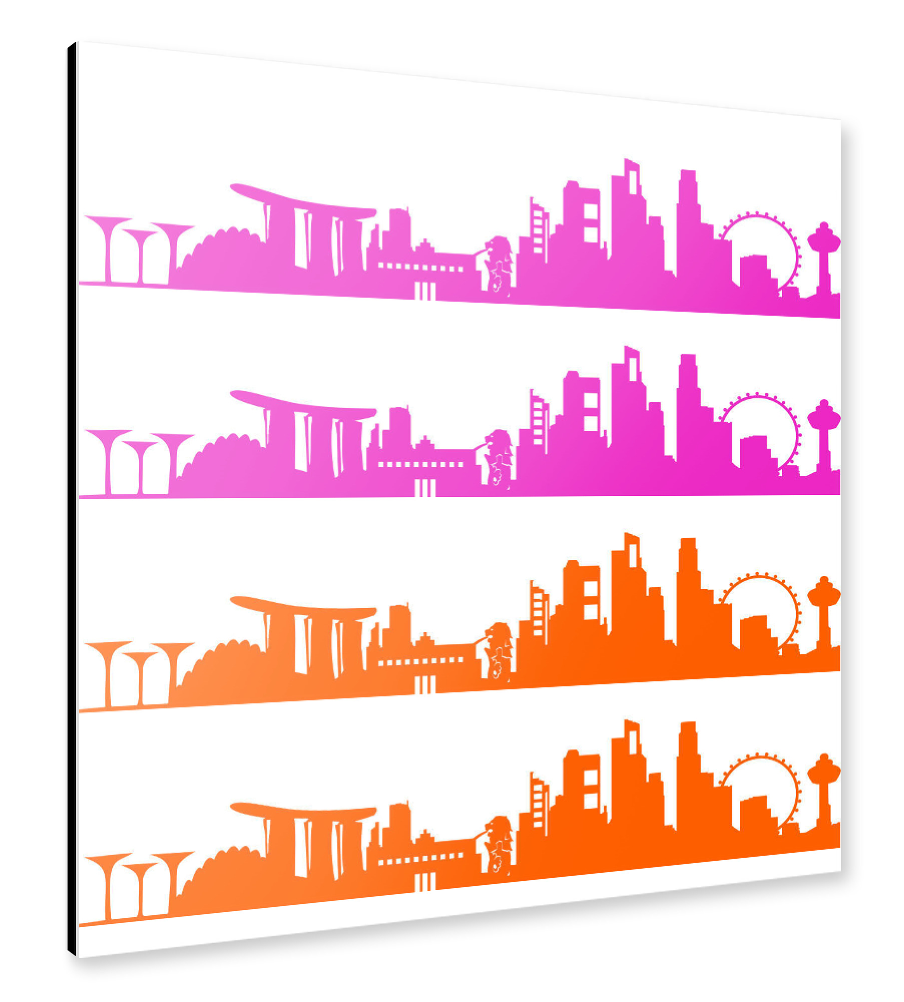 Alu-Dibond "Singapur 01 Bicolor pink orange" 30x30 cm artboxONE
