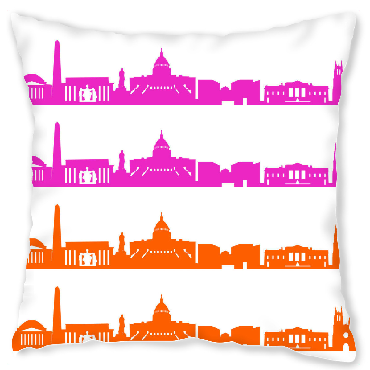 Design-Kissen "Washington 01 Bicolor pink orange" artboxONE - Stߤdte,Reise,Abstrakt,Architektur,Weihnachten,Stߤdte / Washington