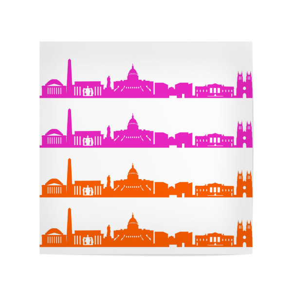 Poster 20x20 cm "Washington 01 Bicolor pink orange" artboxONE - Städte,Reise,Abstrakt,Architektur,Weihnachten,Städte / Washington