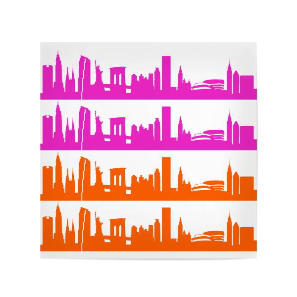 Poster 20x20 cm "New York 01 Bicolor pink orange" artboxONE - Städte,Städte / New York,Reise,Abstrakt,Architektur,Liebe,Weihnachten