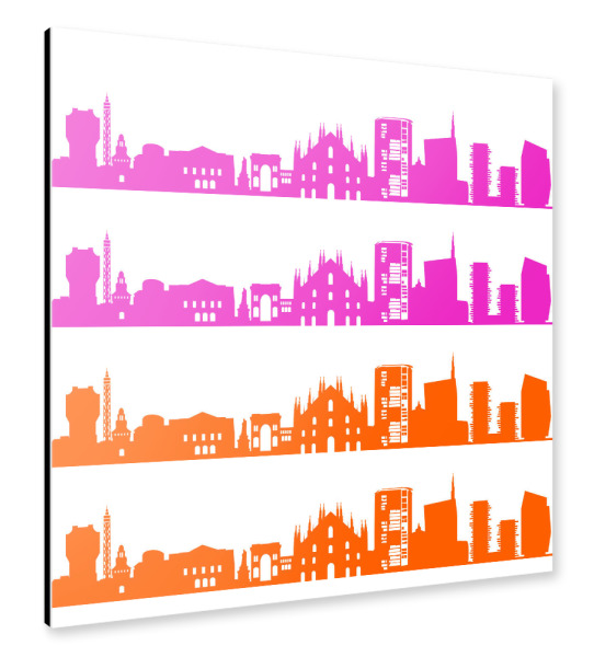 Alu-Dibond "Mailand 01 Bicolor pink orange" 30x30 cm artboxONE