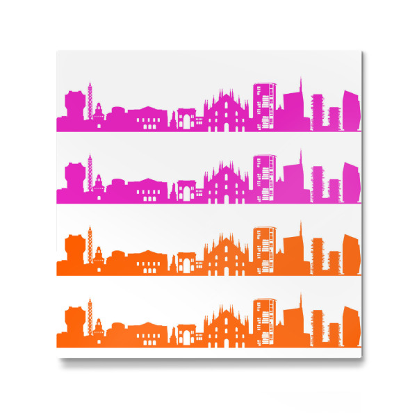 Galerie-Print "Mailand 01 Bicolor pink orange" 30x30 cm artboxONE