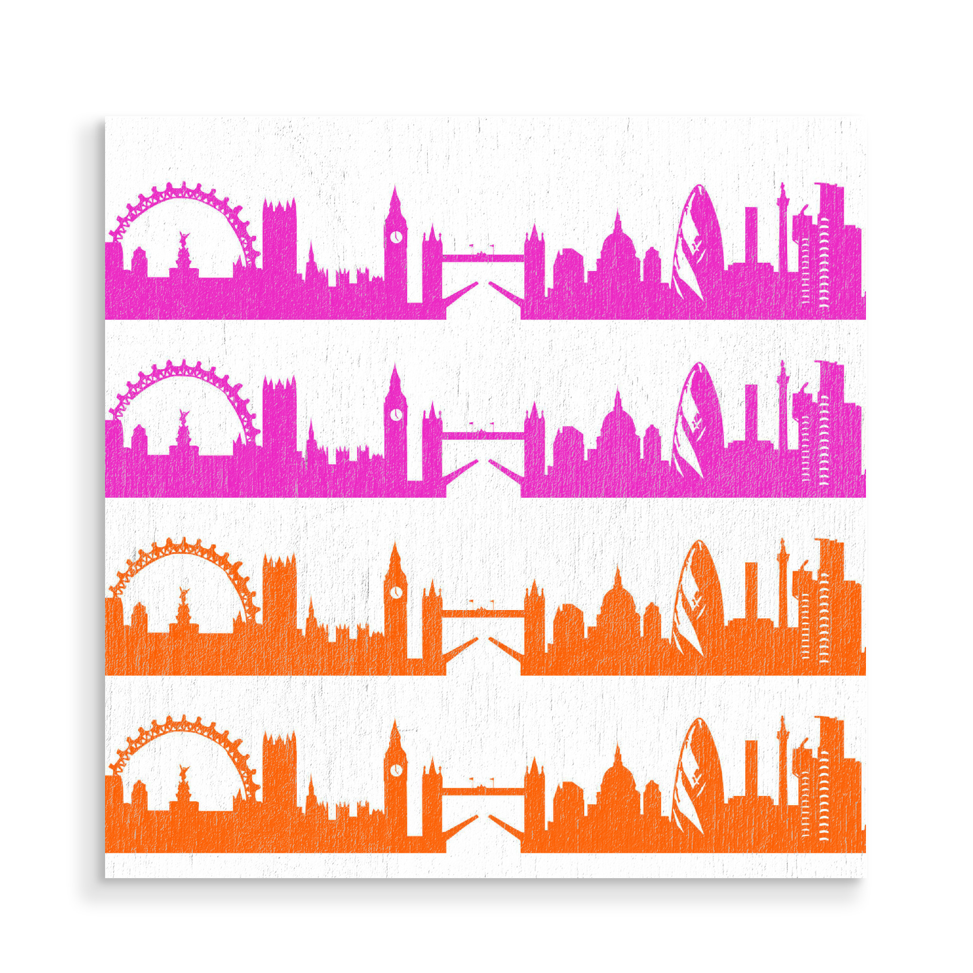 Holzbild "London 01 Bicolor pink orange" artboxONE - Städte,Städte / London,Reise,Abstrakt,Architektur,Weihnachten