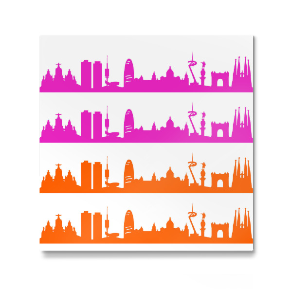Galerie-Print "Barcelona 01 Bicolor pink orange" 30x30 cm artboxONE