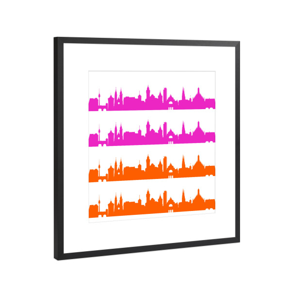 Poster mit Rahmen Schwarz (Metallic) "Nürnberg 01 Bicolor" artboxONE - Städte,Abstrakt,Architektur,Weihnachten,Städte / Weitere