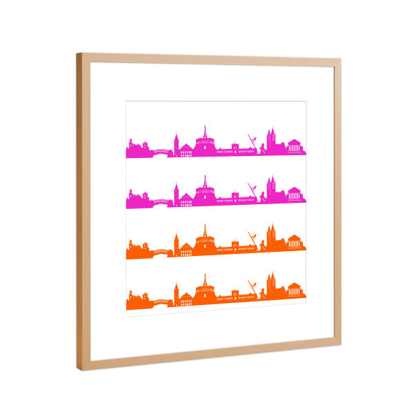 Poster mit Rahmen Kupfer "Kassel 01 Bicolor" artboxONE - Städte,Abstrakt,Architektur,Städte / Weitere