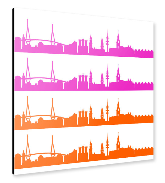 Alu-Dibond "Hamburg 01 Bicolor" 30x30 cm artboxONE