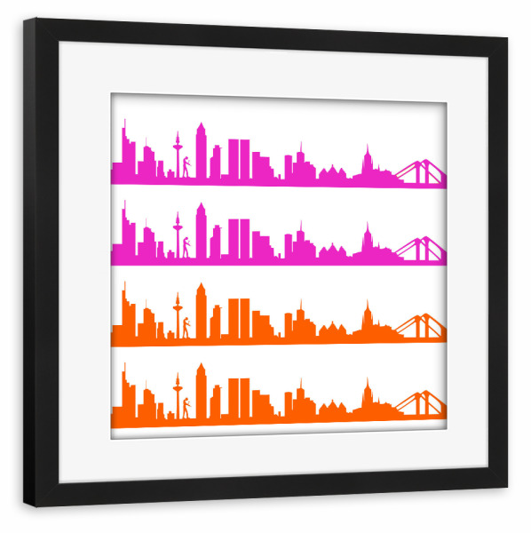 Poster mit Rahmen schwarz "Frankfurt 01 Bicolor" artboxONE - Städte,Abstrakt,Architektur,Städte / Frankfurt,Weihnachten