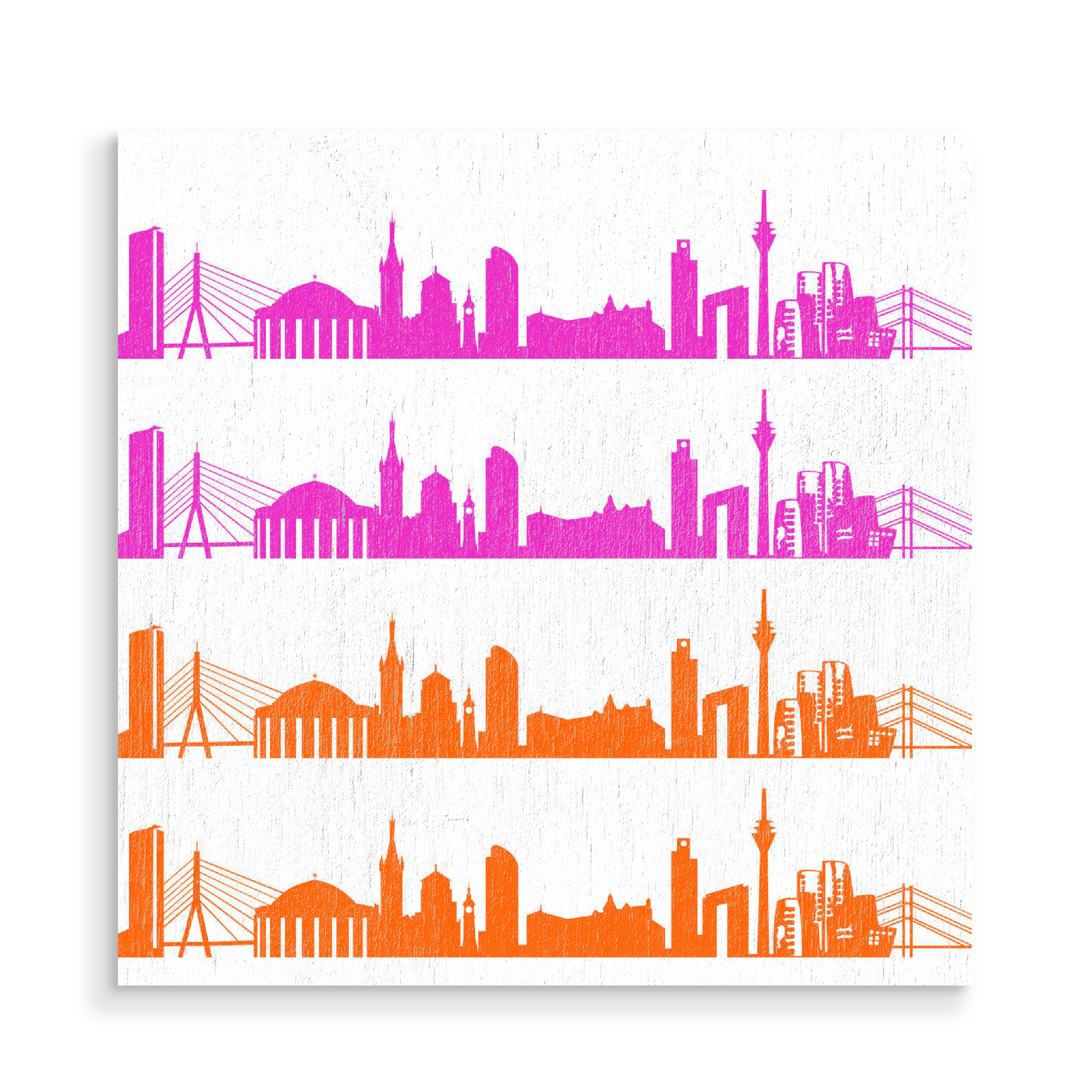 Holzbild "Düsseldorf 01 Bicolor" artboxONE - Städte,Abstrakt,Architektur,Städte / Düsseldorf,Weihnachten