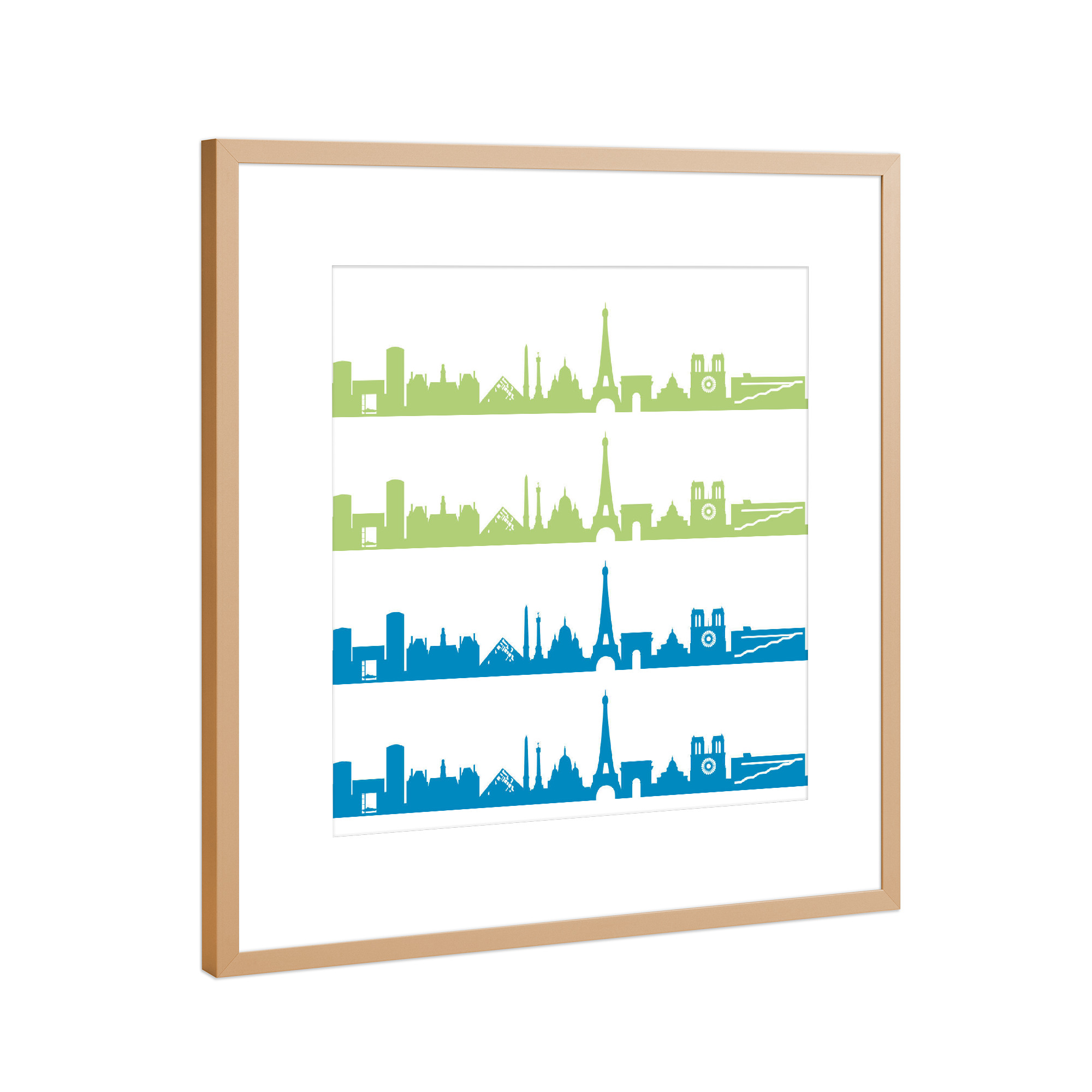 Poster mit Rahmen Kupfer "Paris 02 Bicolor" artboxONE - Städte,Reise,Abstrakt,Architektur,Städte / Paris,Liebe,Weihnachten