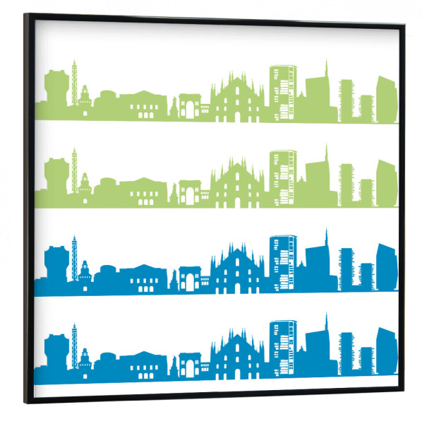 Poster mit schwarzem Rahmen 30x30 cm "Mailand 02 Bicolor" artboxONE - Städte,Reise,Abstrakt,Architektur,Liebe,Weihnachten,Städte / Mailand