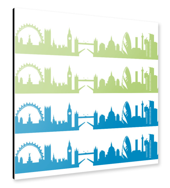 Alu-Dibond "London 02 Bicolor" 30x30 cm artboxONE