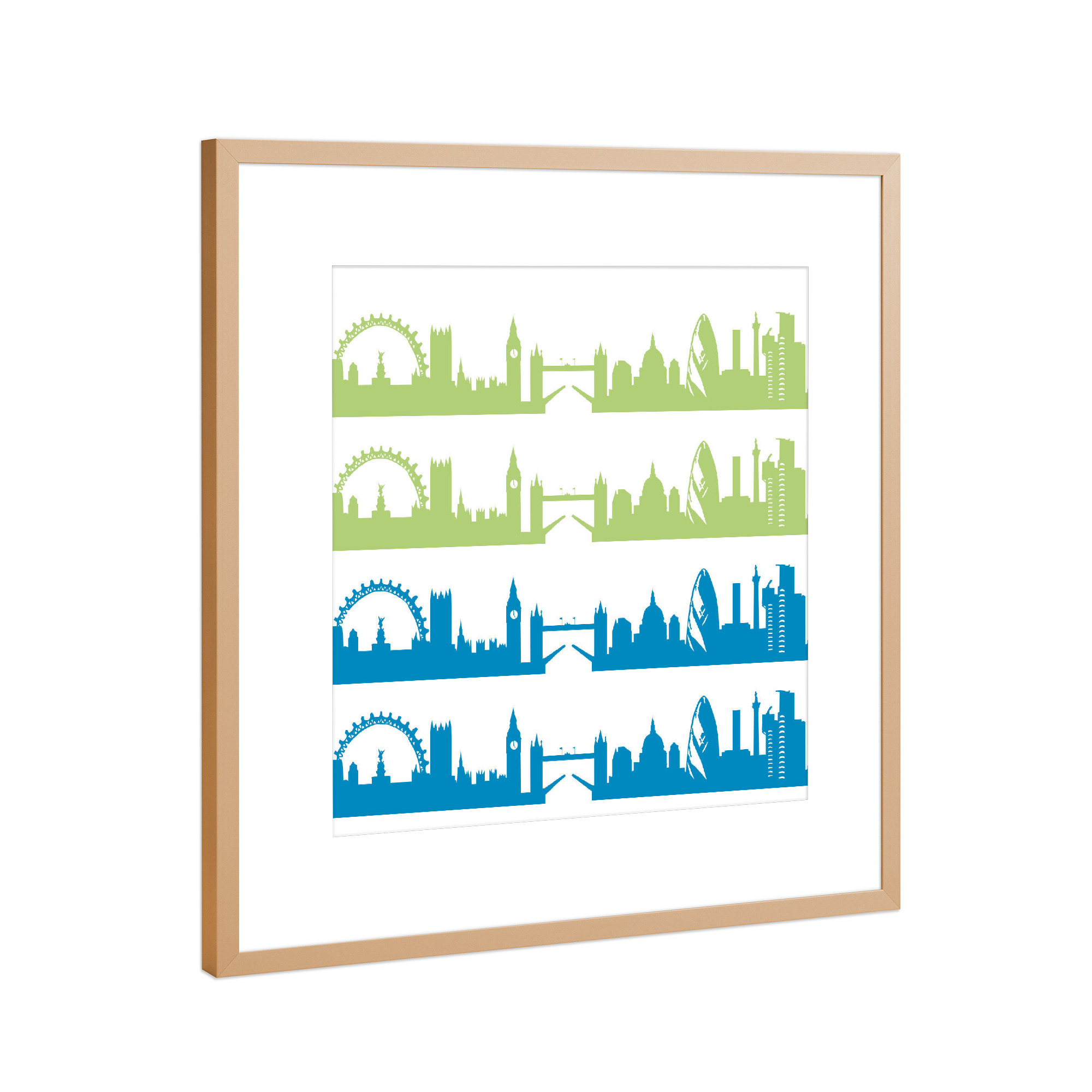Poster mit Rahmen Kupfer "London 02 Bicolor" artboxONE - Städte,Städte / London,Reise,Abstrakt,Architektur,Weihnachten