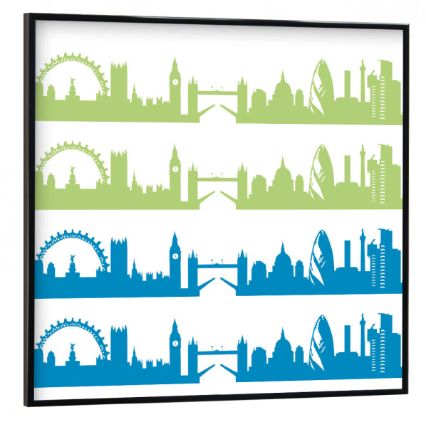 Poster mit schwarzem Rahmen 30x30 cm "London 02 Bicolor" artboxONE - Städte,Städte / London,Reise,Abstrakt,Architektur,Weihnachten