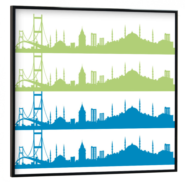 Poster mit schwarzem Rahmen 30x30 cm "Istanbul 02 Bicolor" artboxONE - Reise,Abstrakt,Architektur,Weihnachten,Städte / Istanbul