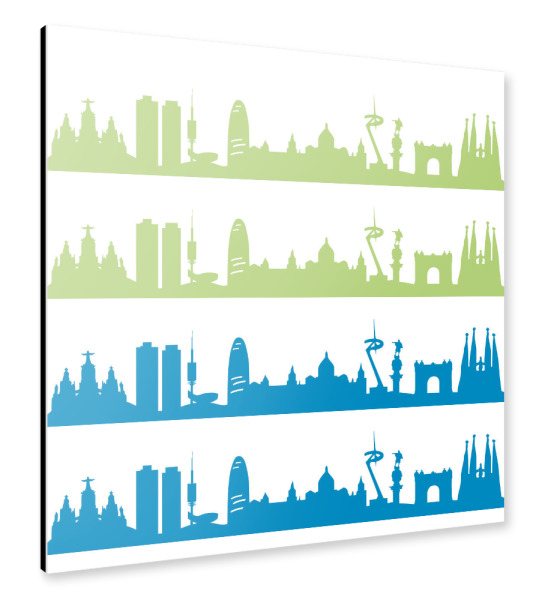 Alu-Dibond "Barcelona 02 Bicolor" 30x30 cm artboxONE
