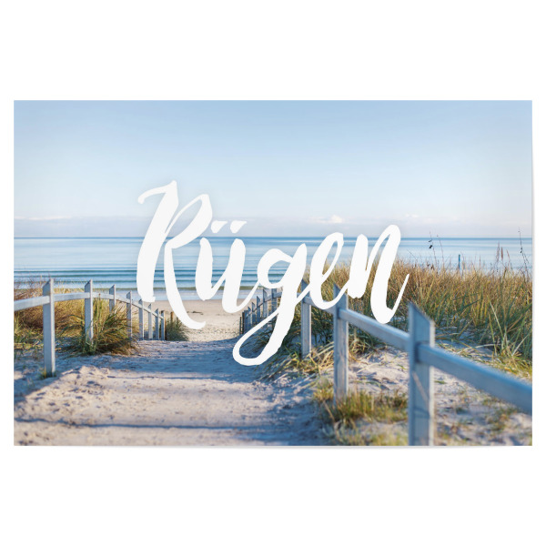 Poster "Rügen" artboxONE - Typografie,Natur,Reise,Reise / Strand und Meer