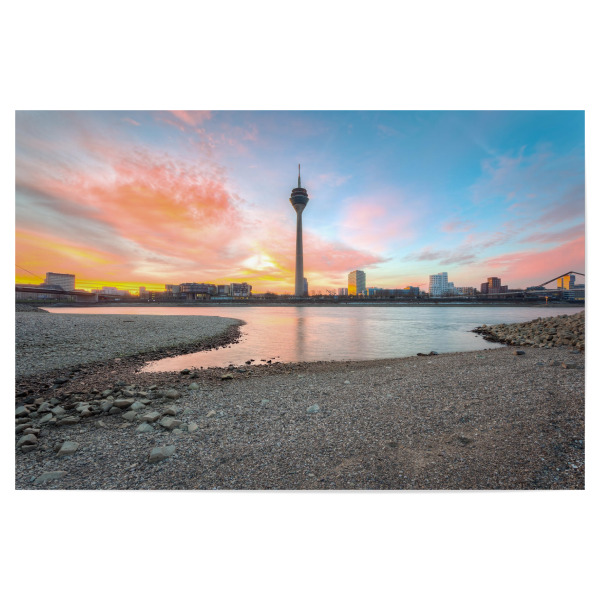 Poster "Düsseldorf - Sonnenaufgang am Rhein II" artboxONE - Reise,Städte / Düsseldorf