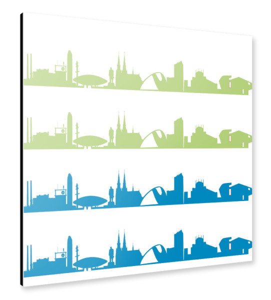 Alu-Dibond "Eindhoven 02 Bicolor" 30x30 cm artboxONE