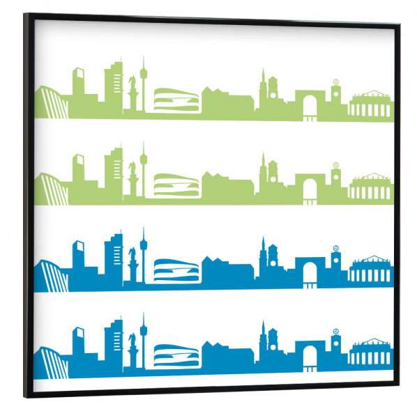 Poster mit schwarzem Rahmen 30x30 cm "Stuttgart 02 Bicolor" artboxONE - Städte,Reise,Städte / Stuttgart