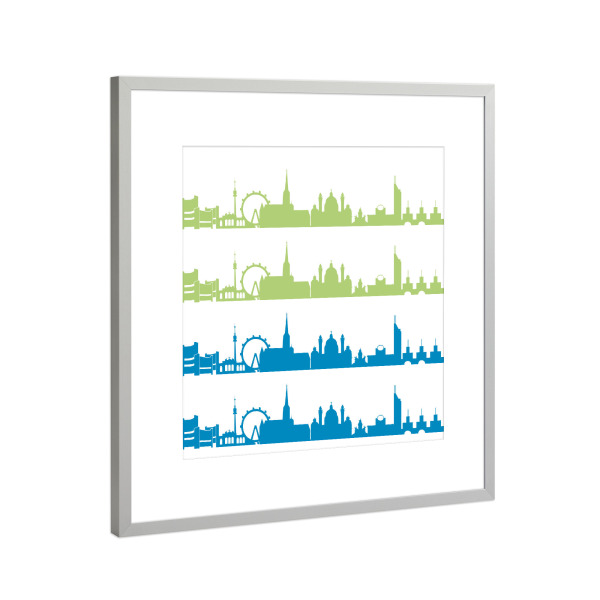 Poster mit Rahmen Silber "Wien 02 Bicolor" artboxONE - Städte,Reise,Städte / Wien