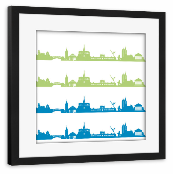 Poster mit Rahmen schwarz "Kassel 02 Bicolor" artboxONE - Städte,Reise,Städte / Weitere
