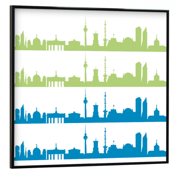 Poster mit schwarzem Rahmen 30x30 cm "Berlin 02 Bicolor" artboxONE - Städte,Städte / Berlin,Reise,Reise / Länder