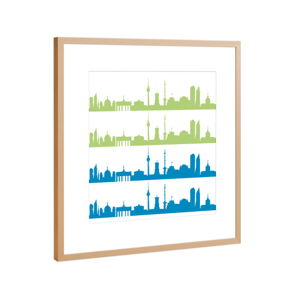 Poster mit Rahmen Kupfer "Berlin 02 Bicolor" artboxONE - Städte,Städte / Berlin,Reise,Reise / Länder