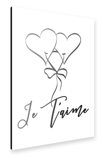 Alu-Dibond "Je T'aime 4" 30x20 cm artboxONE