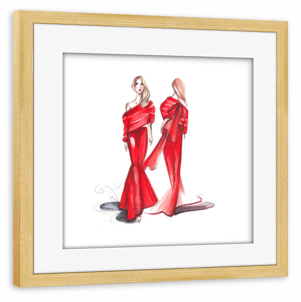 Poster mit Rahmen kiefer "Red gowns" artboxONE - Fashion