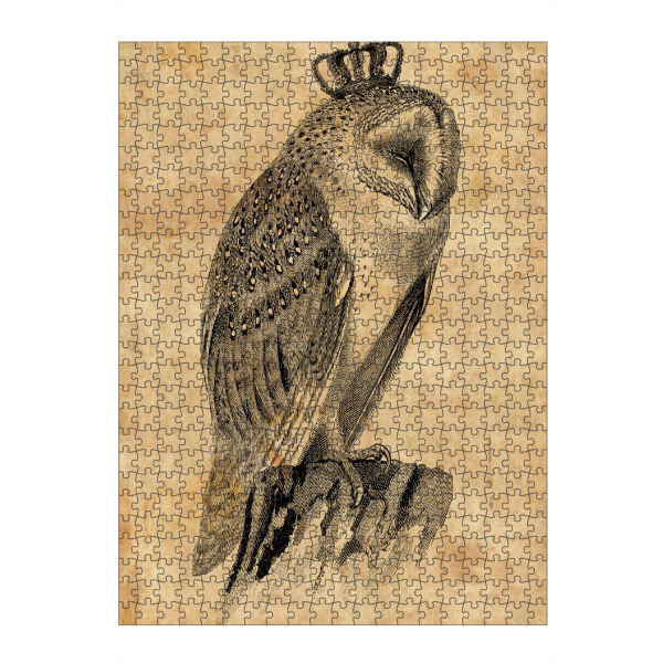 artboxONE Puzzle "Eule mit Krone" artboxONE - Tiere - Eule mit krone,Eule,Krone,Vogel mit krone,Vogel,Vintage,Tier,Majestätisch,Majestät,Royal