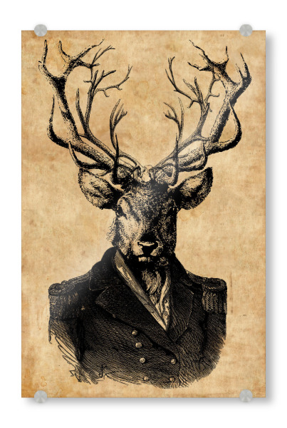 Acrylglasbild "Steampunk Hirsch im Anzug" artboxONE - Tiere