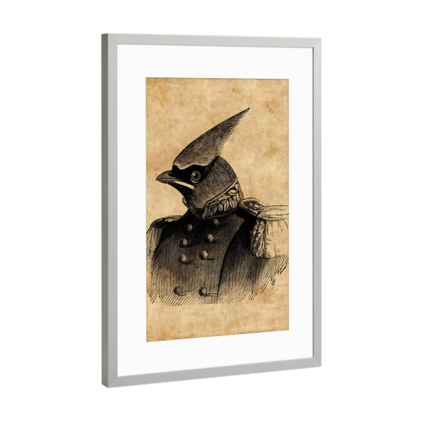 Poster mit Rahmen Silber "General Seidenschwänze" artboxONE - Tiere