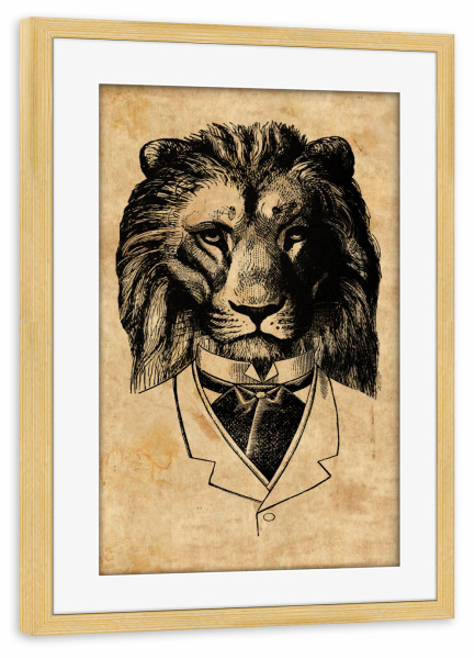 Poster mit Rahmen kiefer "Tiger im Anzug 2" artboxONE - Tiere