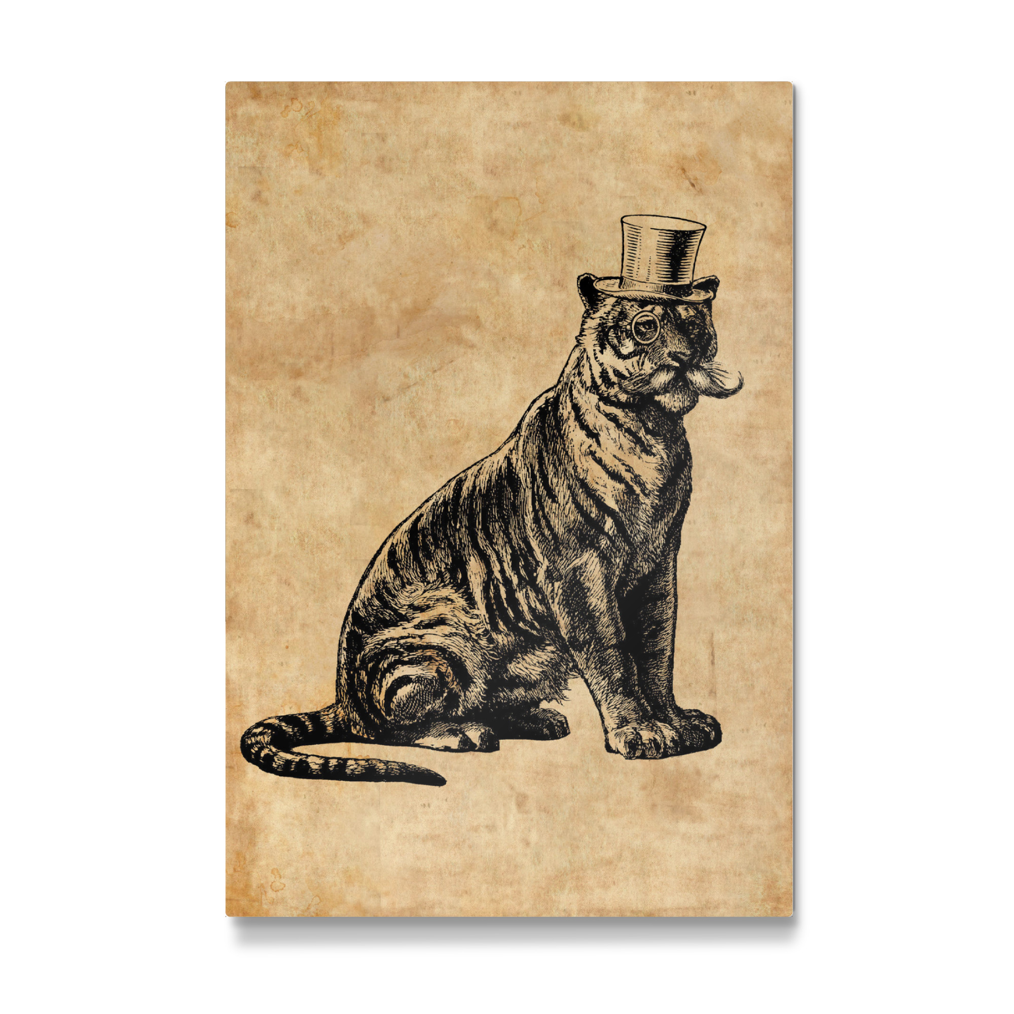 Galerie-Print "Tiger mit Hut und Schnurrbart" 30x20 cm artboxONE