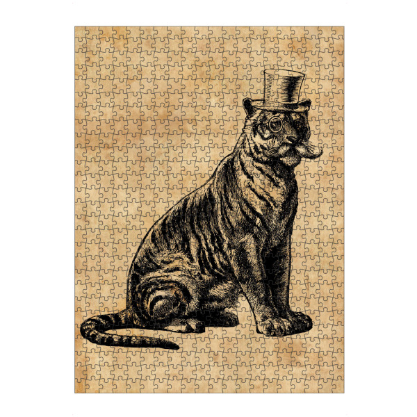 Puzzle Ravensburger "Tiger mit Hut und Schnurrbart" artboxONE - Tiere