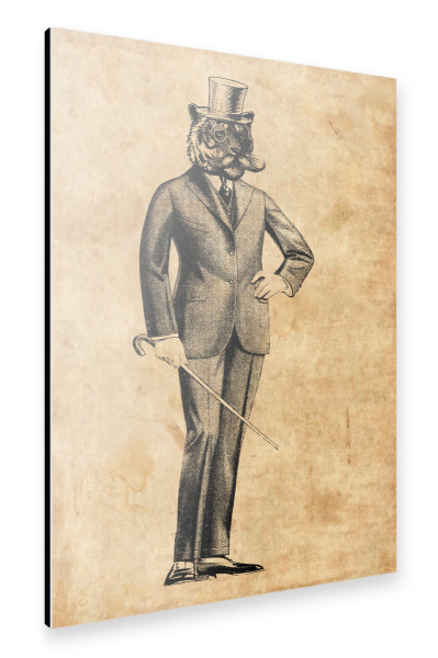 Alu-Dibond "Tiger im Anzug" 30x20 cm artboxONE