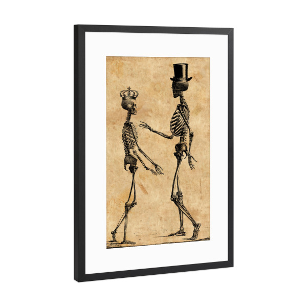 Poster mit Rahmen Schwarz (Metallic) "Skeleton Liebe" artboxONE - Menschen