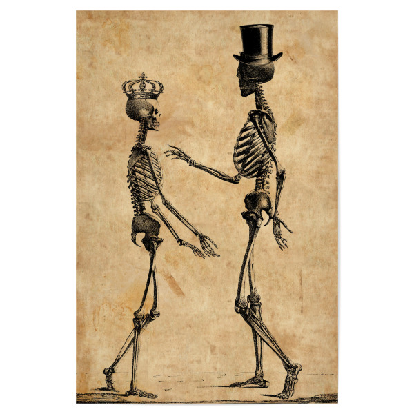 Poster 30x20 cm "Skeleton Liebe" artboxONE - Menschen - Skeleton liebe,Liebe,Anatomie,Skeleton,Gotik,Gothic,Zylinder,Krone,Königin,Skelett