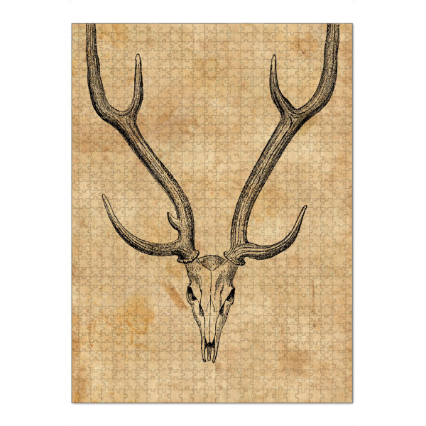 Puzzle Ravensburger "Rehschädel II" artboxONE - Tiere - Rehschädel,Reh,Hirsch,Schädel,Geweih,Jäger,Jagd,Jagen,Knochen,Skelett,Biologie,Tier