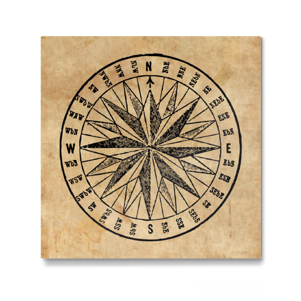 Galerie-Print "Kompass - Antikes Papier" 30x30 cm artboxONE