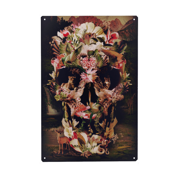 Metall Poster "Jungle Skull" artboxONE - Natur,Floral,Tiere