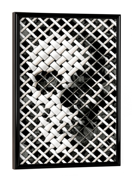 Poster mit schwarzem Rahmen "Wicker Skull" artboxONE - Floral,Schwarzweiß,Geometrie