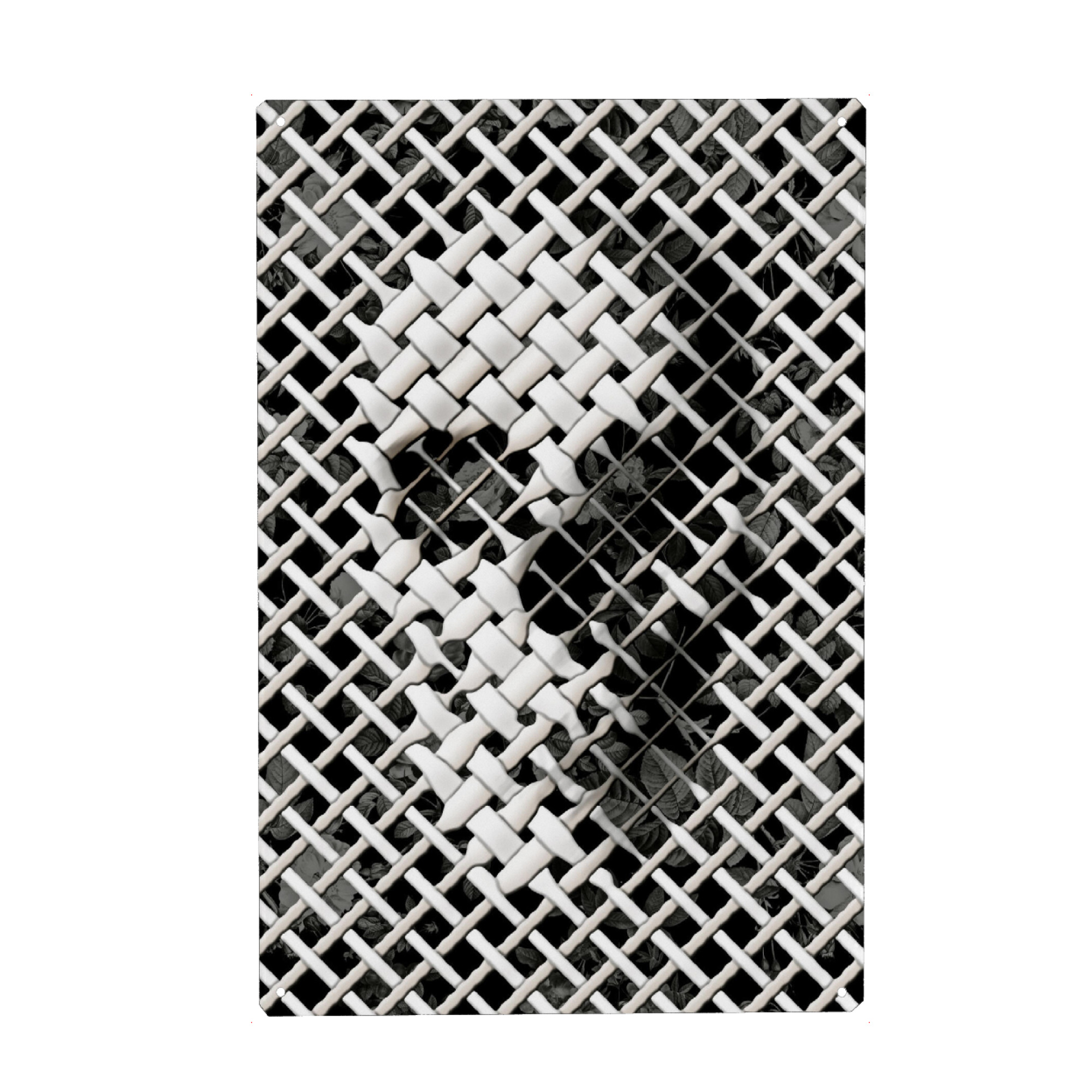 Metall Poster "Wicker Skull" artboxONE - Floral,Schwarzweiß,Geometrie