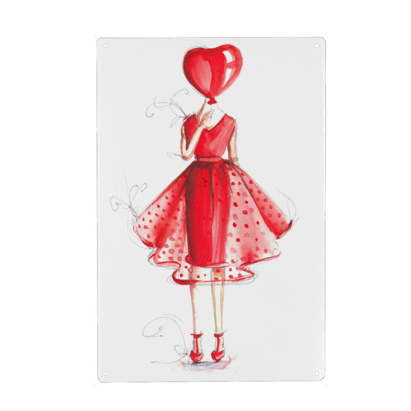 Holzbild "Valentine's Ballon" artboxONE - Liebe,Fashion